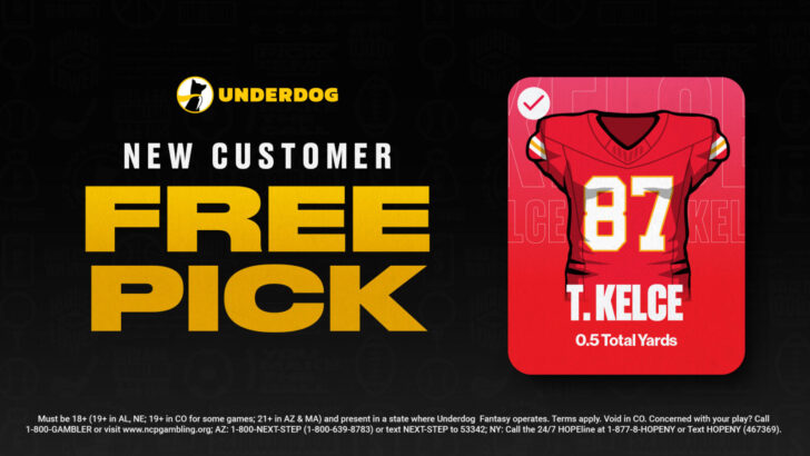 Underdog Promo Code for Travis Kelce Feb. 9, 2025 vs. Eagles